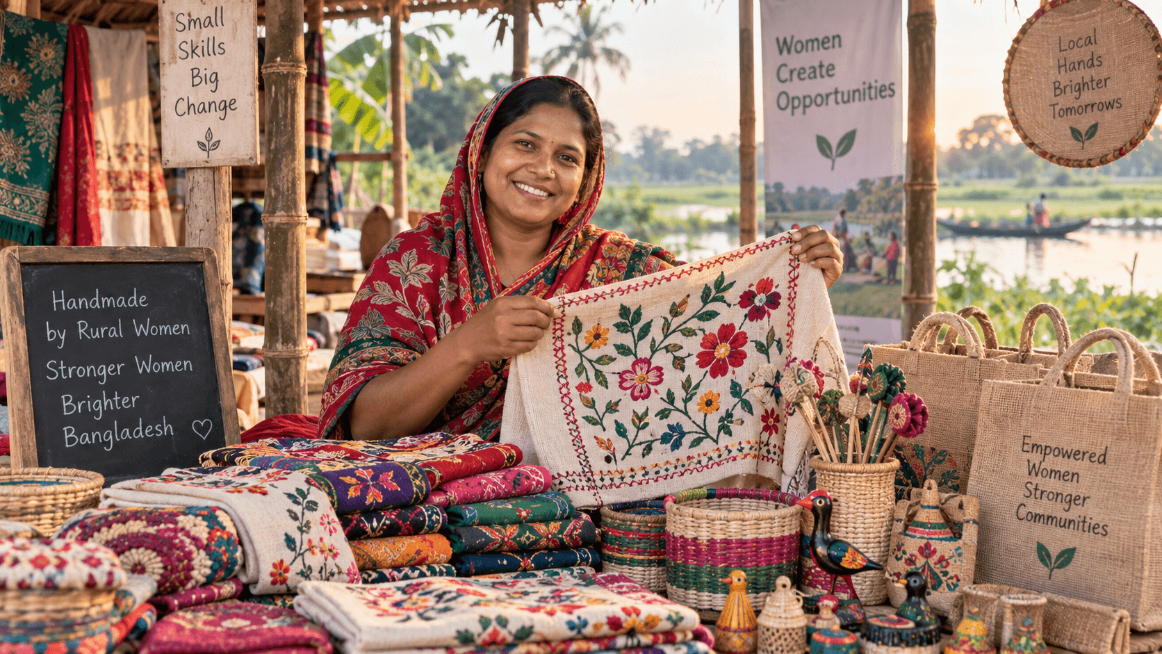 Artisans producing high-quality textiles